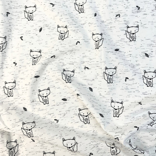 Fox Animal Print Gender Neutral Neppy Jersey, Baby & Childrens Stretch Fabric.