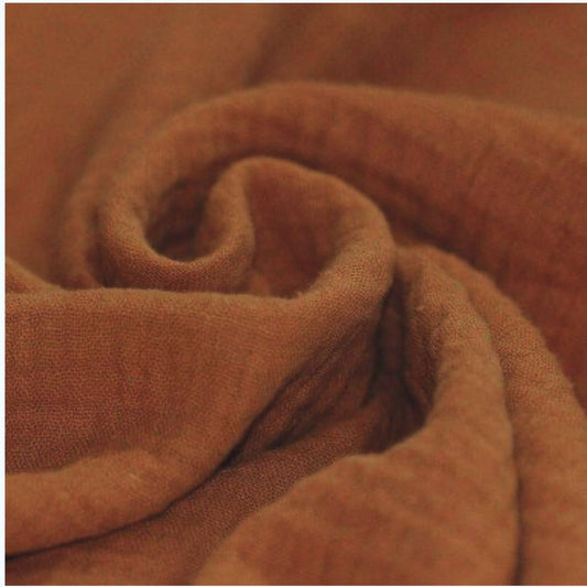 Ginger Double Gauze Fabric, 100% cotton Muslin