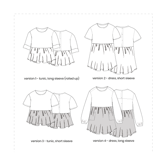 Girls Sewing Kit, Indi Tunic/Dress - 1-9 Years