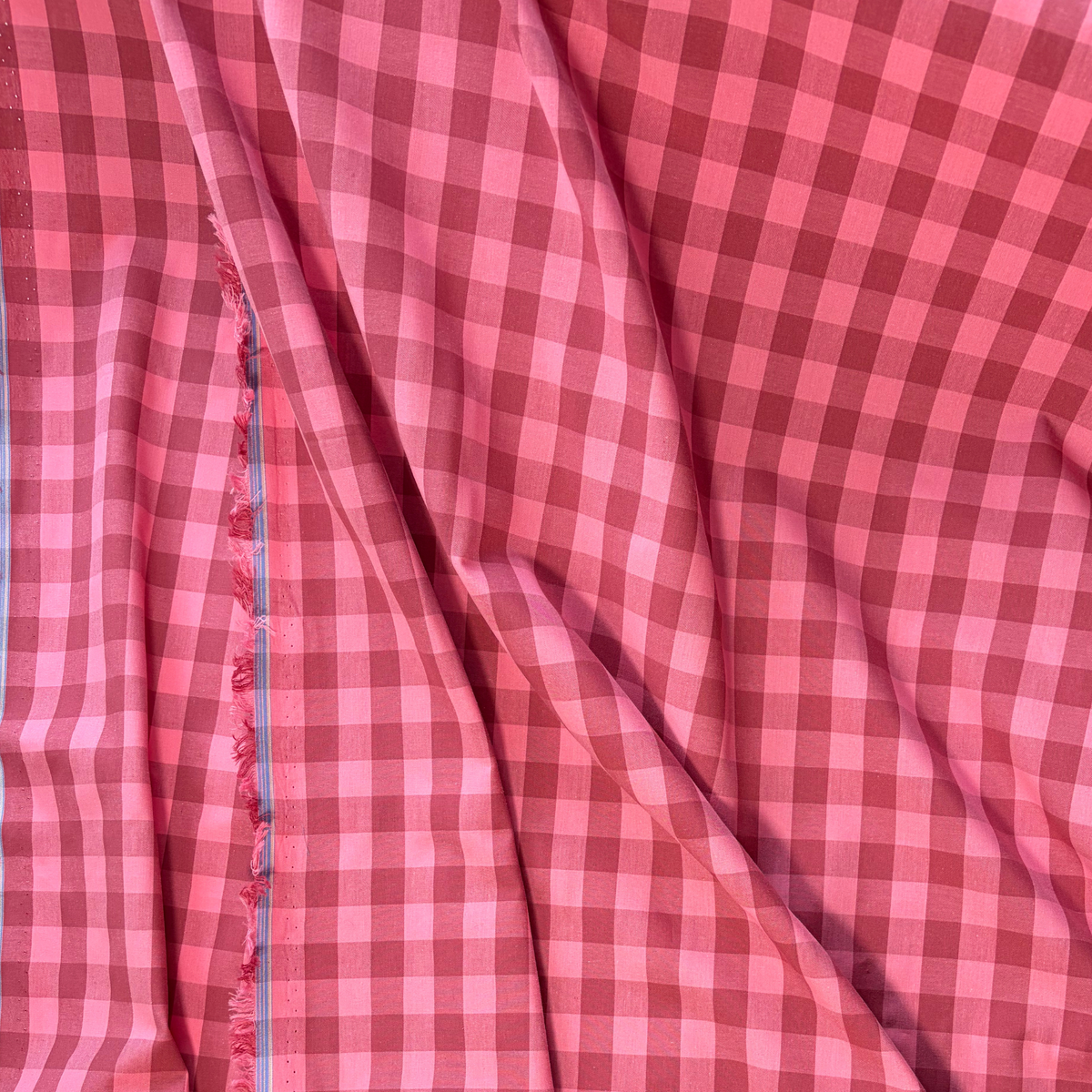 Cotton Yarn Dyed Gingham Check — Pink & Soft Red | 1.75cm Check