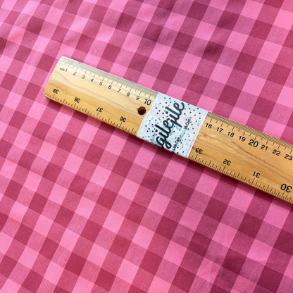 Cotton Yarn Dyed Gingham Check — Pink & Soft Red | 1.75cm Check