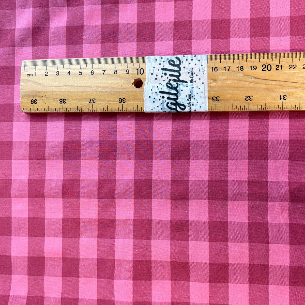 Cotton Yarn Dyed Gingham Check — Pink & Soft Red | 1.75cm Check