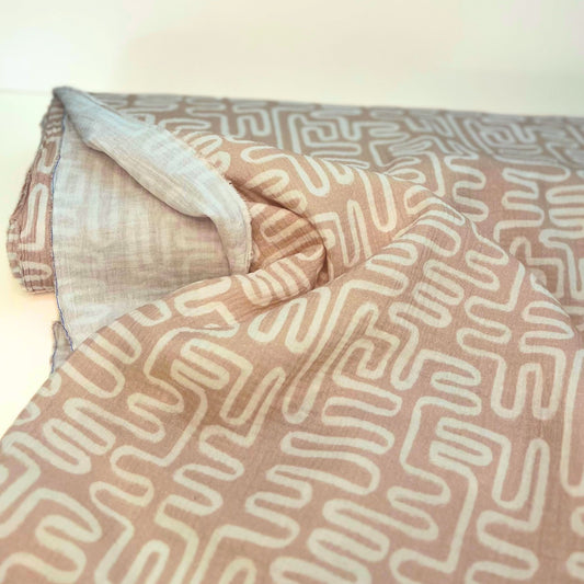 Little Johnny Squiggly Wiggly Printed Double Gauze - sold in 1/2 meters