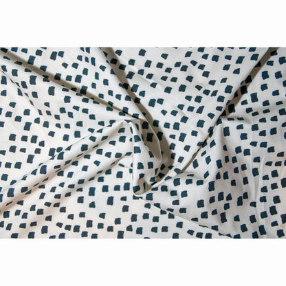 REMNANT - 1.7m x 160cm - Mono Black/Ecru Spot, Stretch Jersey