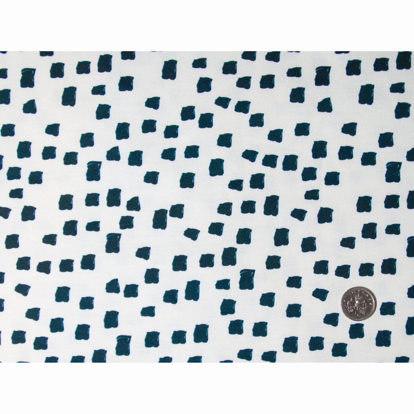 REMNANT - 1.7m x 160cm - Mono Black/Ecru Spot, Stretch Jersey