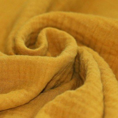 Mustard Yellow Double Gauze, 100% Cotton Muslin Fabric