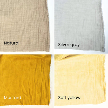 Mustard Yellow Double Gauze, 100% Cotton Muslin Fabric