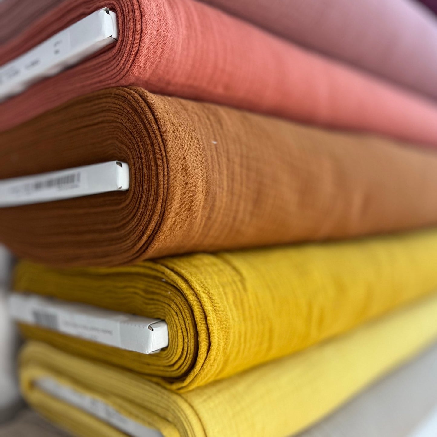 Mustard Yellow Double Gauze, 100% Cotton Muslin Fabric
