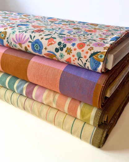 Butterfly Garden Organic Cotton Fabric – Floral Frenzy by Samantha Johnson for Cloud9 Fabrics, sold in half meters, UK