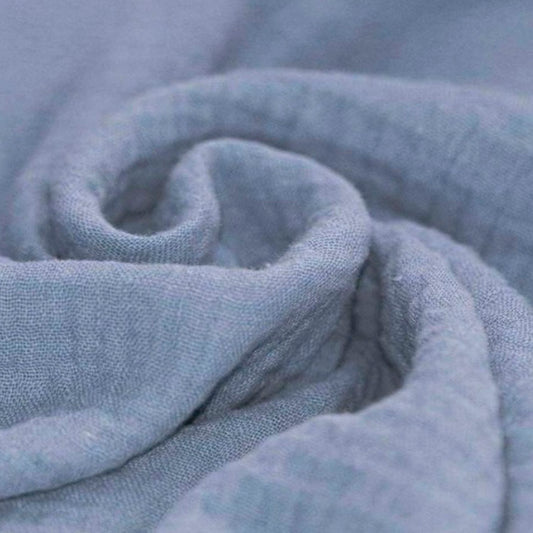 Pale Dusky Blue Double Gauze, sold in half meters