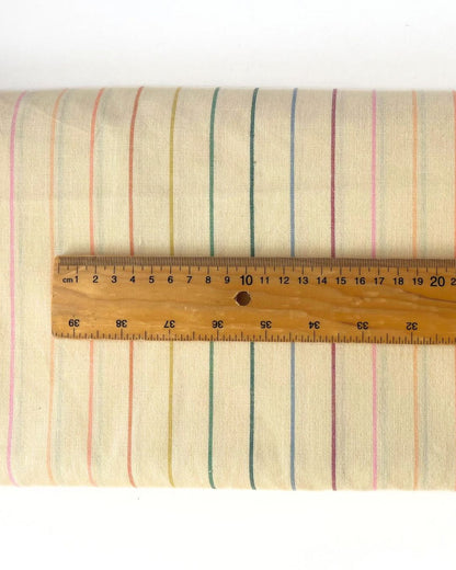 100% cotton skinny rainbow stripe fabric for sewing