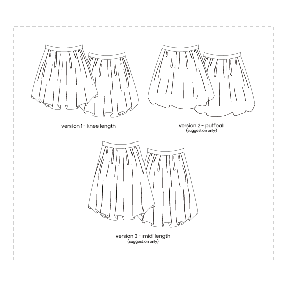 Easy Sew Tutu Skirt Sewing Pattern for Children Ages 1-11 years, Paper and PDF Options