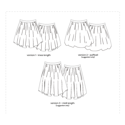 Pom-Pom Glitter Tulle Tutu Skirt Sewing kit. Kids 1-11 years.