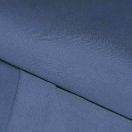 Organic Cotton Soft Brushed Back Stretch French Terry Sweatshirt Fabric  95% Organic Cotton/5% Elastane - Denim Blue