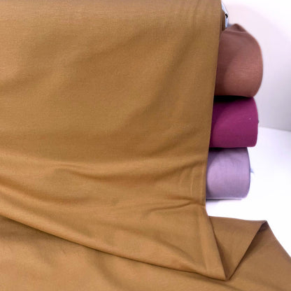 Organic Soft Brushed Back Stretch French Terry Sweatshirt Fabric  95% Organic Cotton/5% Elastane - Camel