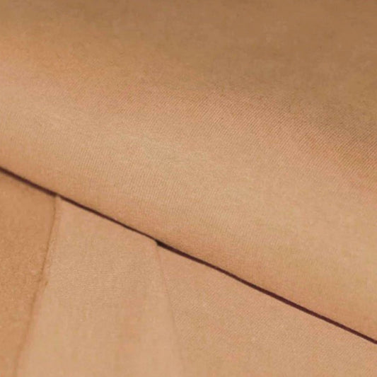 Organic Soft Brushed Back Stretch French Terry Sweatshirt Fabric  95% Organic Cotton/5% Elastane - Camel