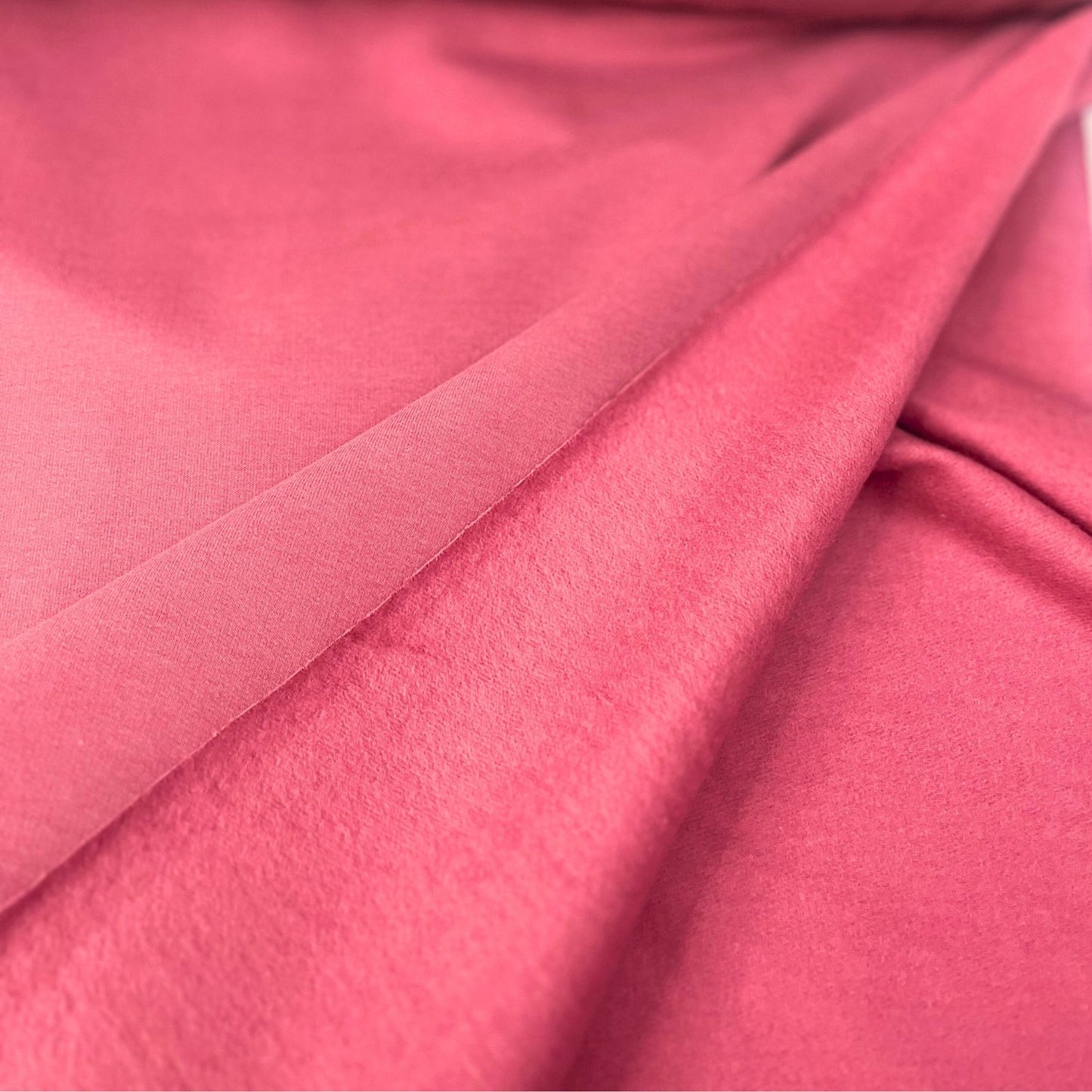 Organic Soft Brushed Back Stretch French Terry Sweatshirt Fabric  95% Organic Cotton/5% Elastane - Raspberry