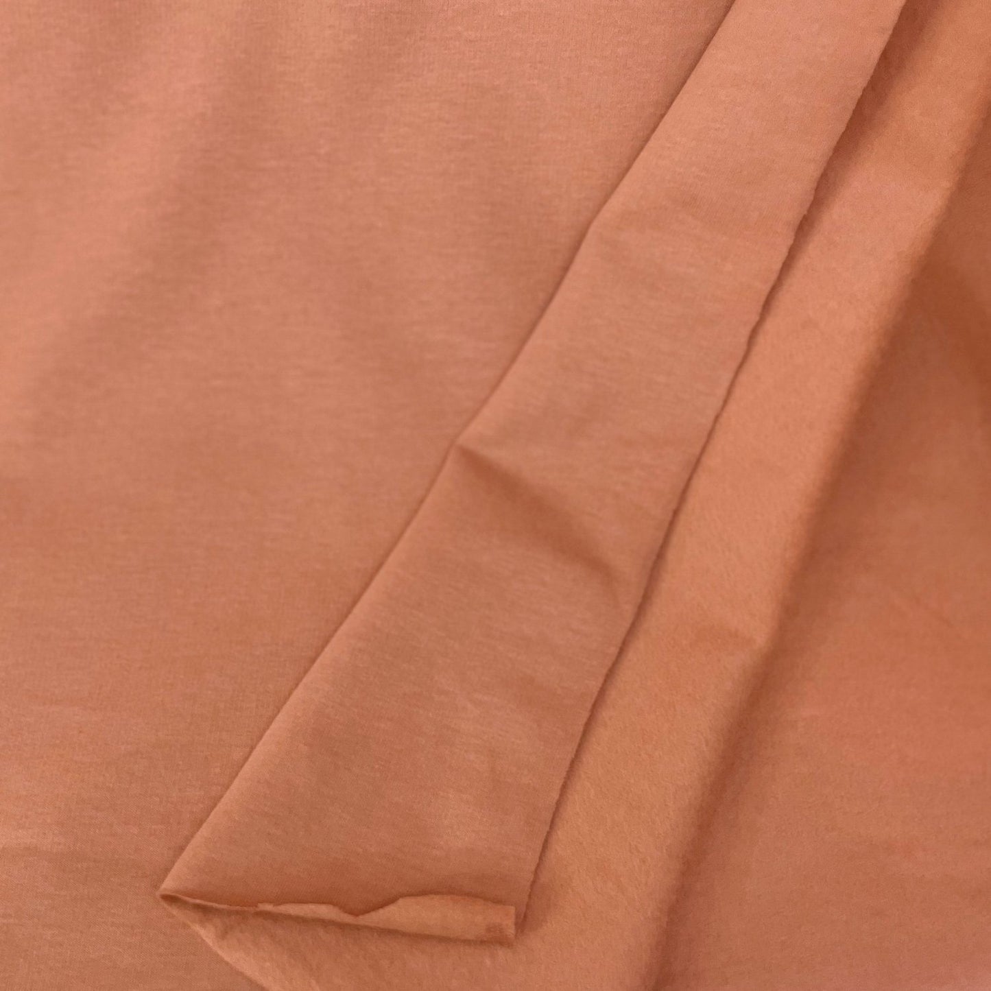 Organic Cotton Brushed Back Stretch French Terry Sweatshirt Fabric  95% Organic Cotton/5% Elastane - Soft Terracotta