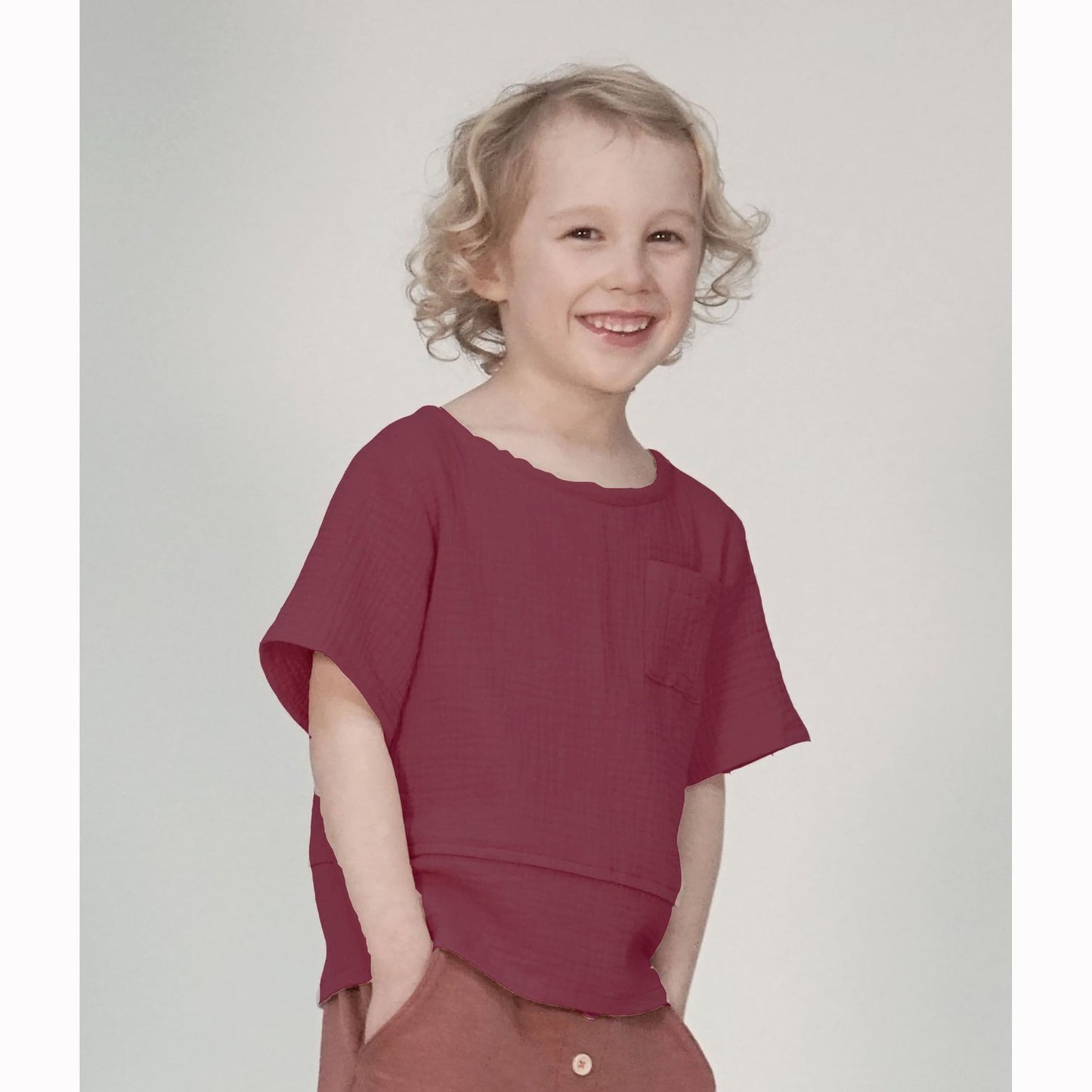 Dark Berry Double Gauze, 100% Cotton muslin fabric