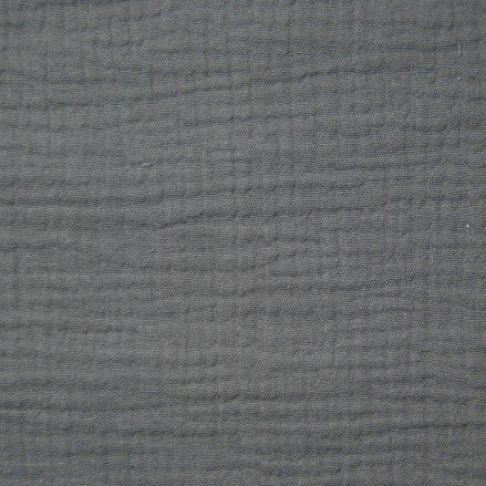 Mid Grey Double Gauze, 100% Cotton Muslin