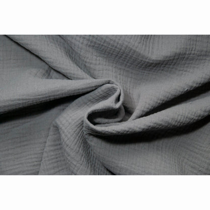 Mid Grey Double Gauze, 100% Cotton Muslin