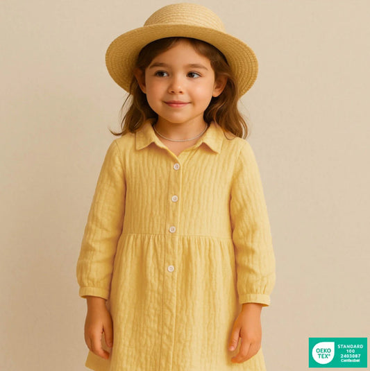 Old Yellow Double Gauze, 100% Cotton Muslin Fabric