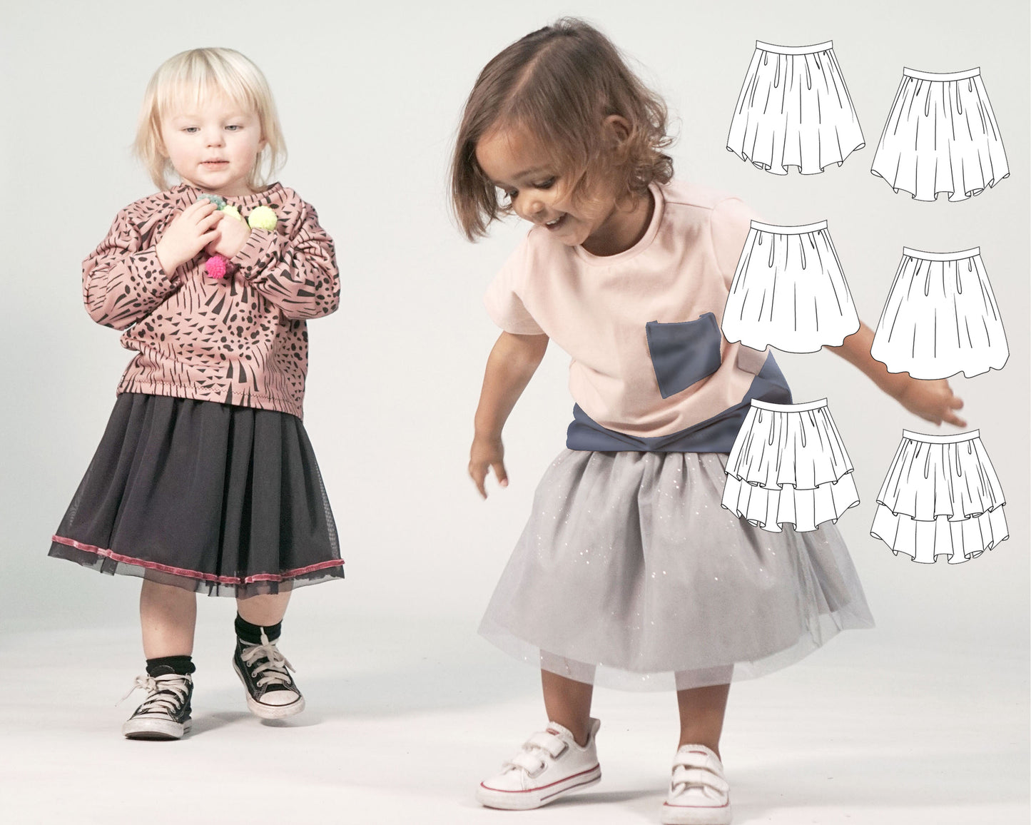 Easy Sew Tutu Skirt Sewing Pattern for Children Ages 1-11 years, Paper and PDF Options