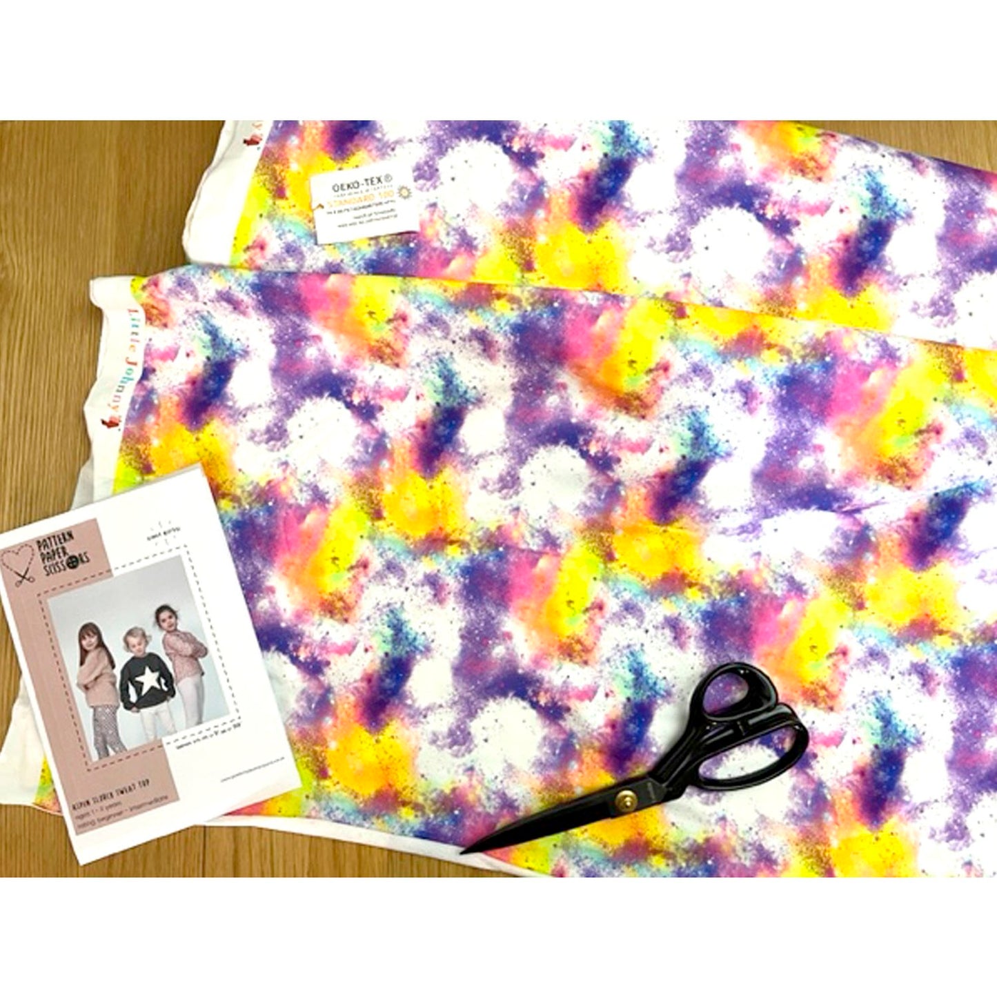 Multicoloured Little Johnny Spray Away Tie Dye effect French Terry Sweatshirting