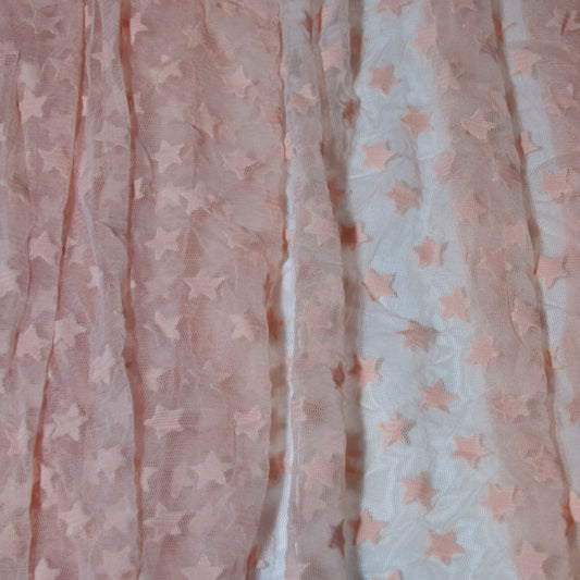 REMNANT - 1m Soft Pink Stars Burn out Net Christmas